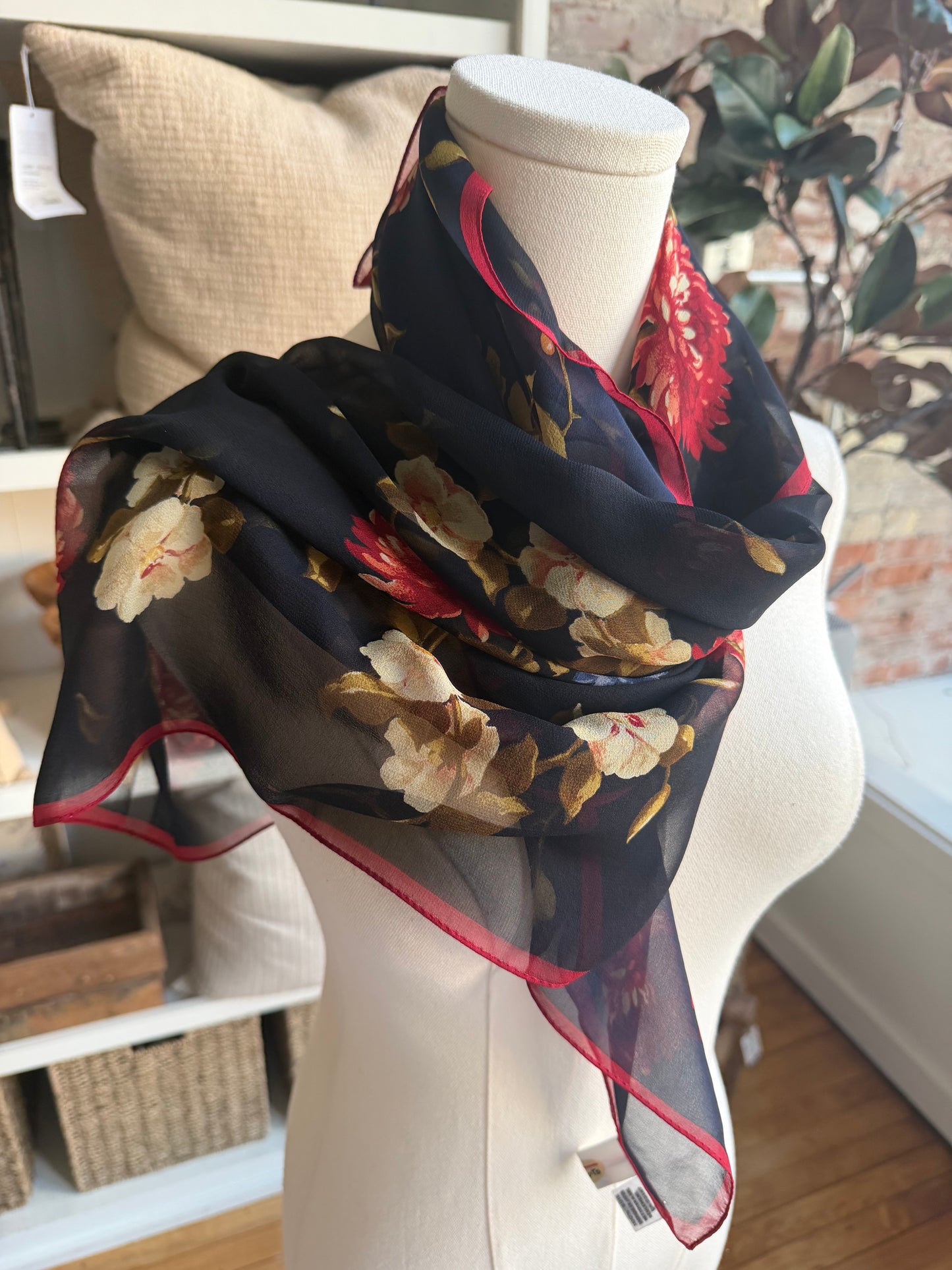 90s Talbots silk scarf. Made in Japan