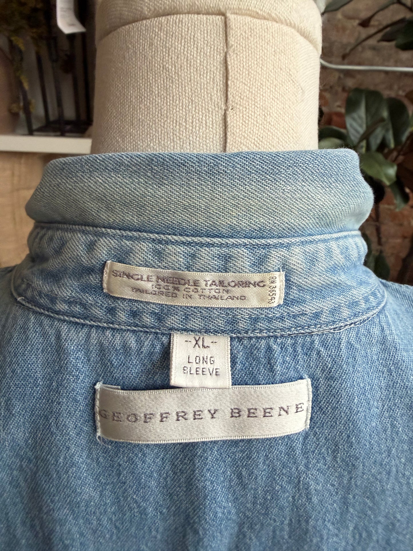 90s Geoffrey Beene denim button down