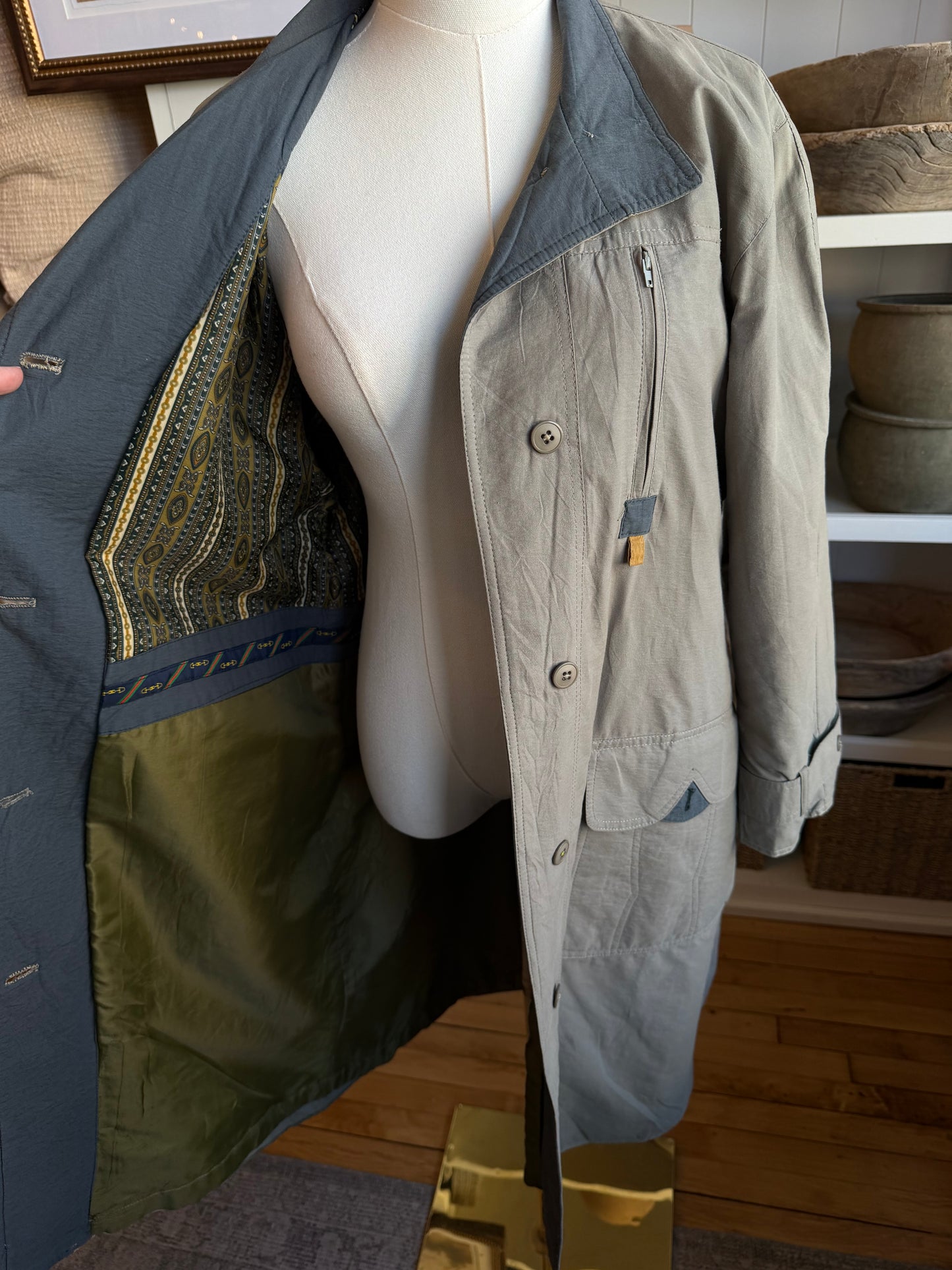Vintage green insulated trench #9