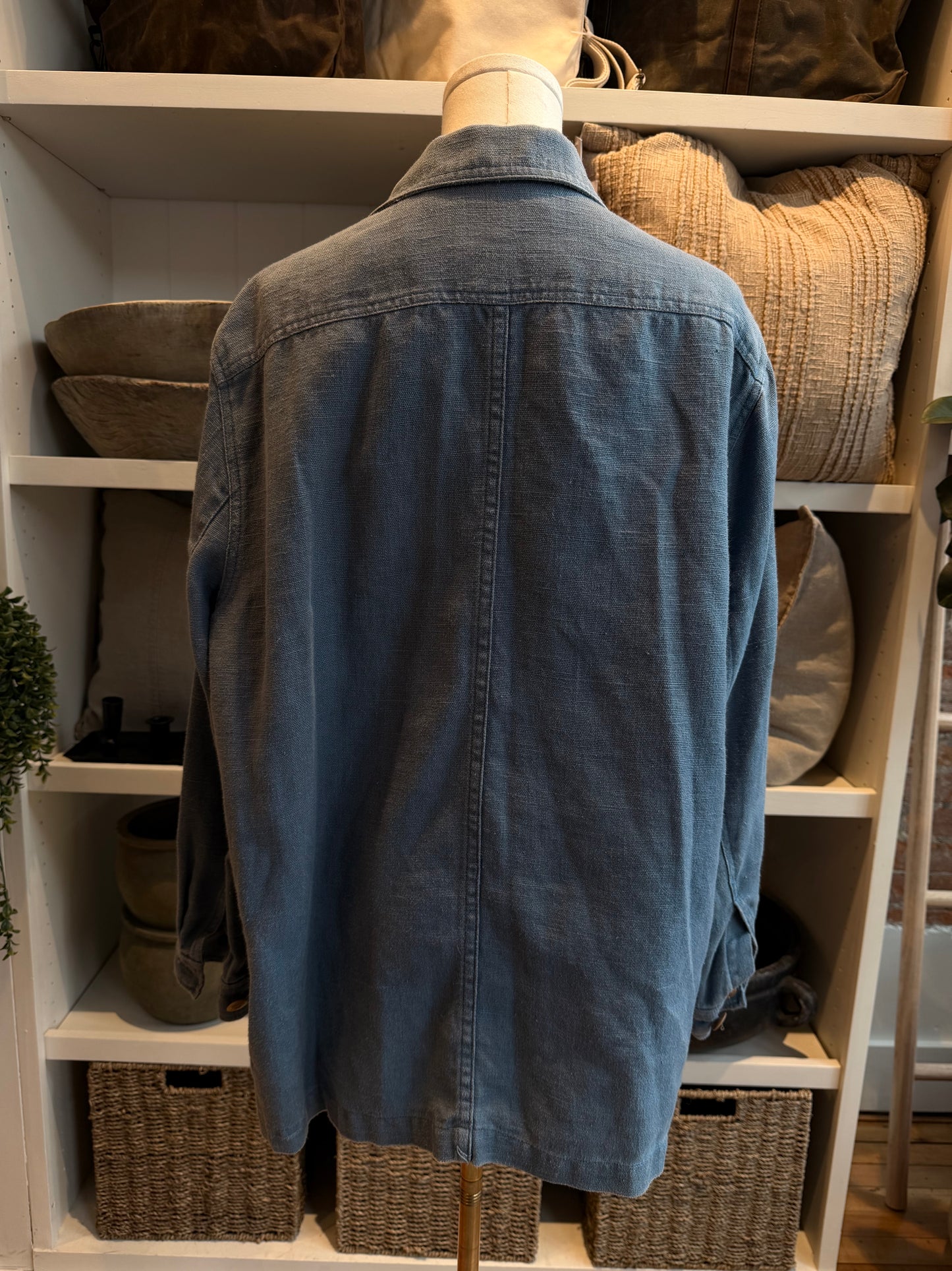 90s Lauren Ralph Lauren linen barn coat. Made in Hong Kong