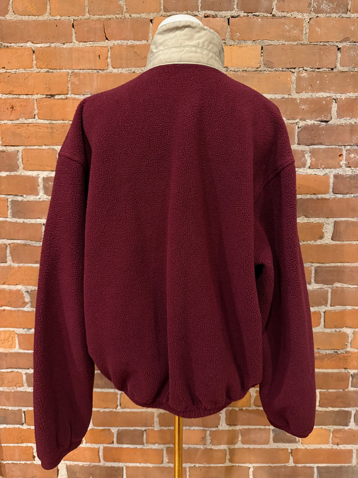 80s Polo Ralph Lauren burgundy fleece bomber. Made in the USA. Fits S-L