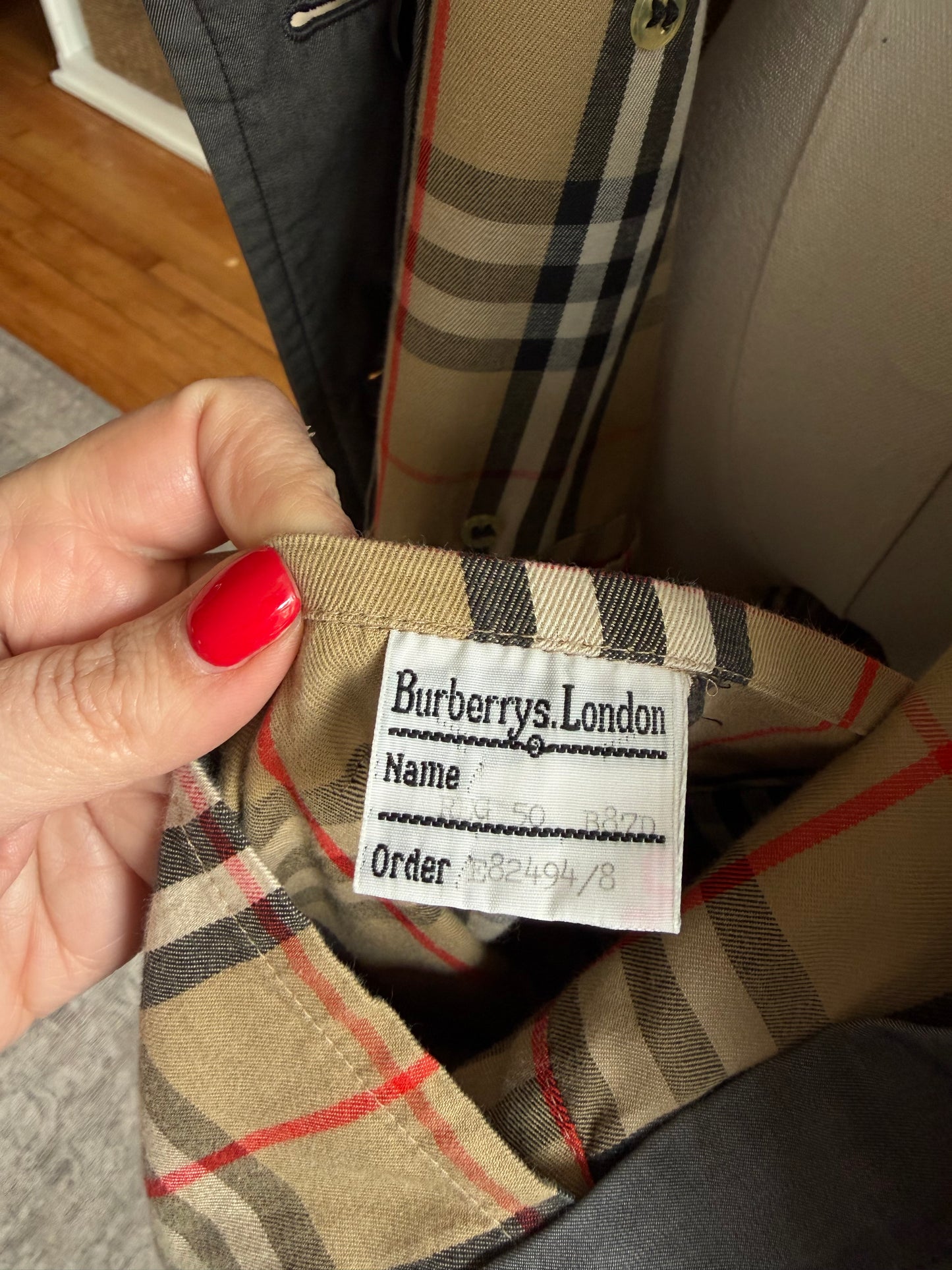Vintage Burberry grey trench with removable wool collar