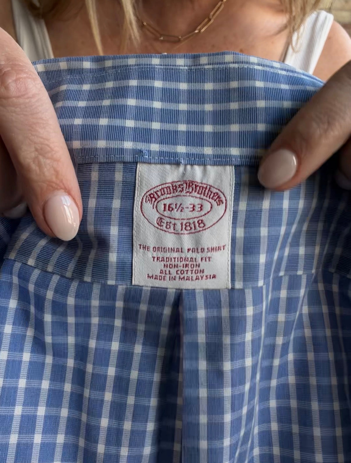 90s Brooks Brothers blue check poplin button down