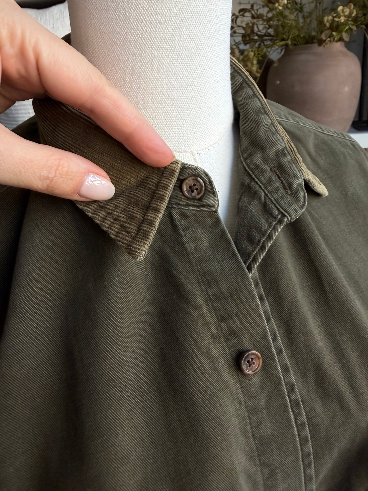 80s Banana Republic green button down