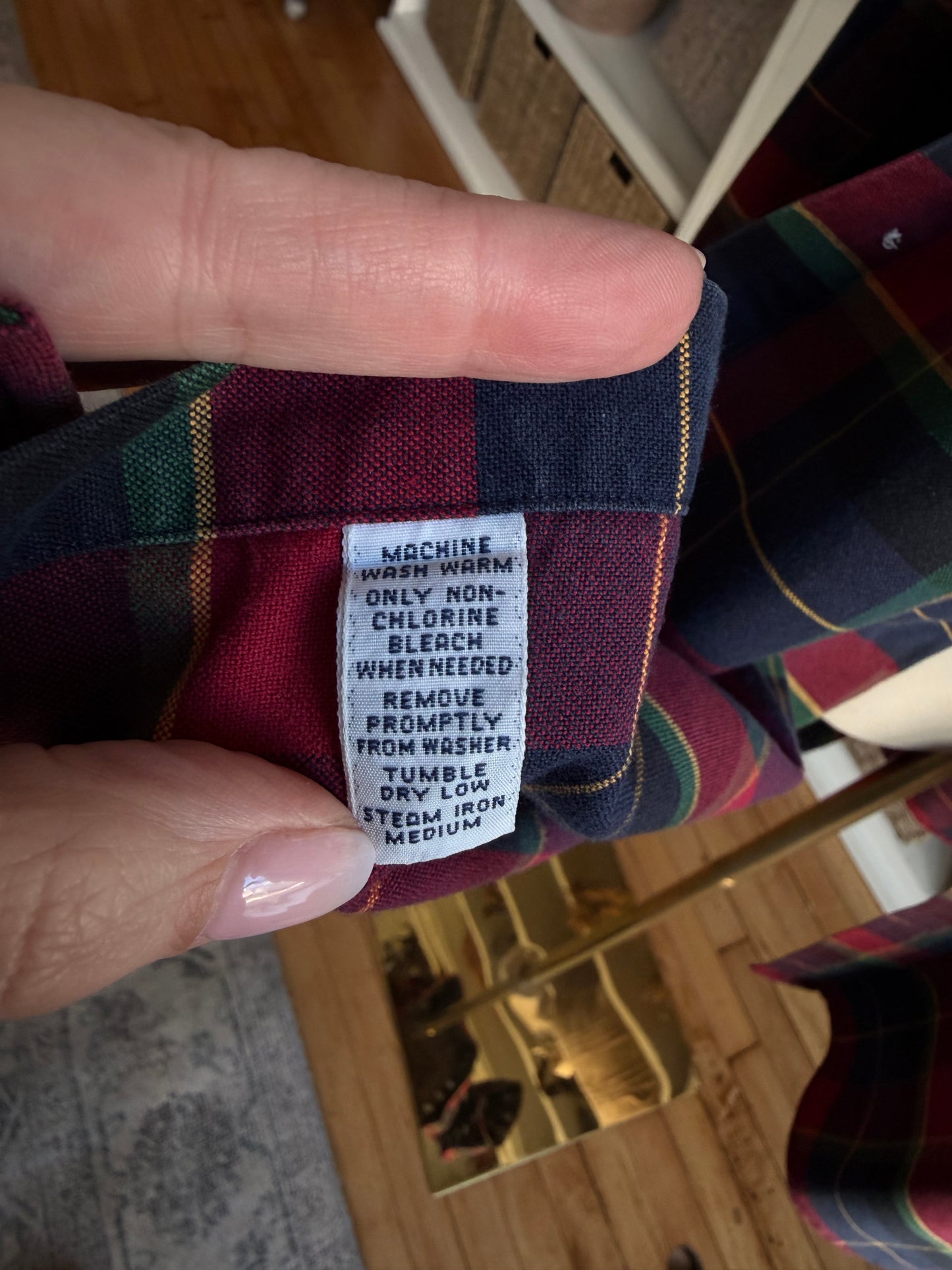 90s Ralph Lauren Blake cotton plaid button down with Golden Retriever embroidered on the pocket