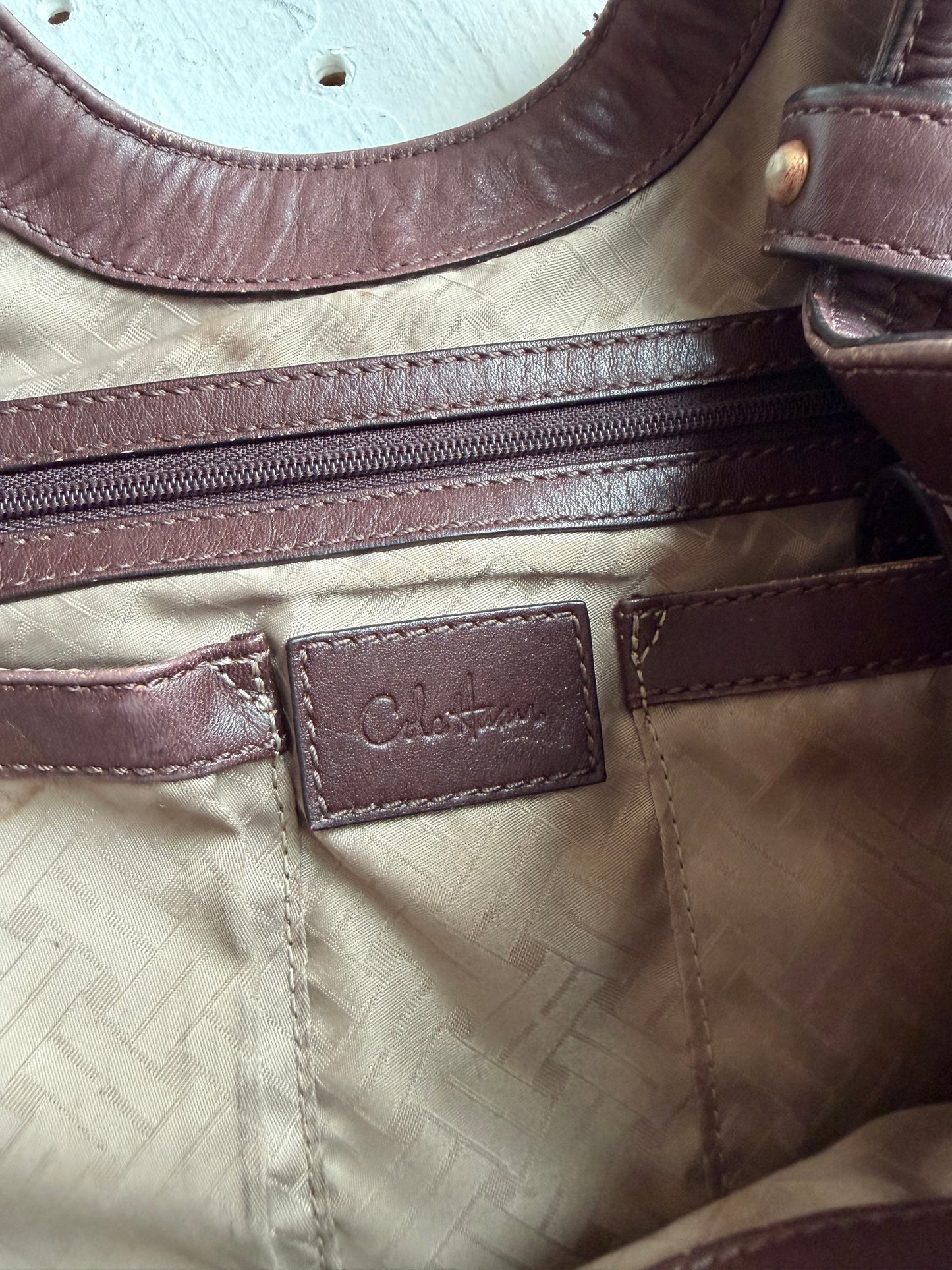 90s Cole Haan woven leather shoulder bag