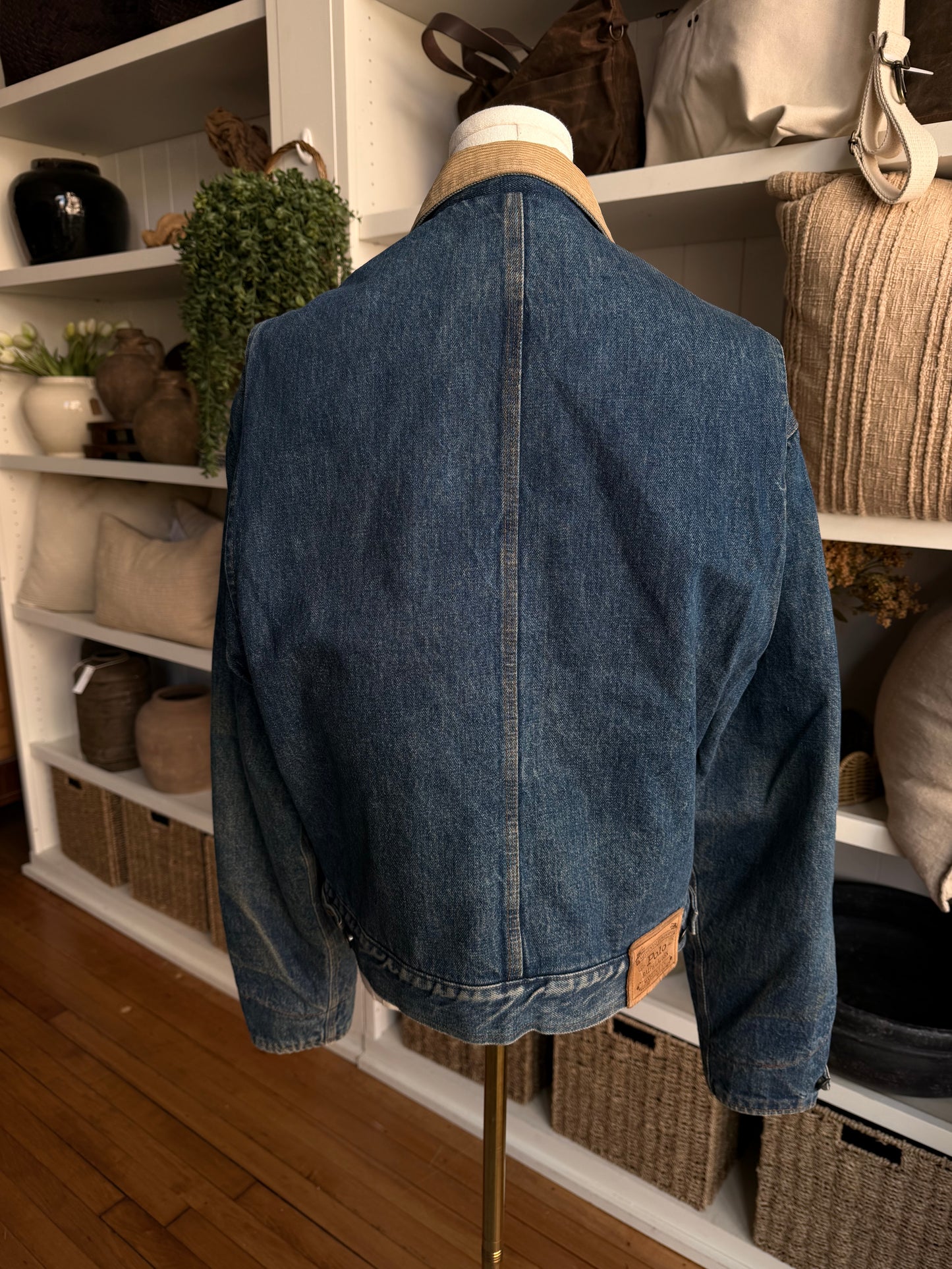 80s Polo Ralph Lauren denim wool lined denim jacket. Made in the USA