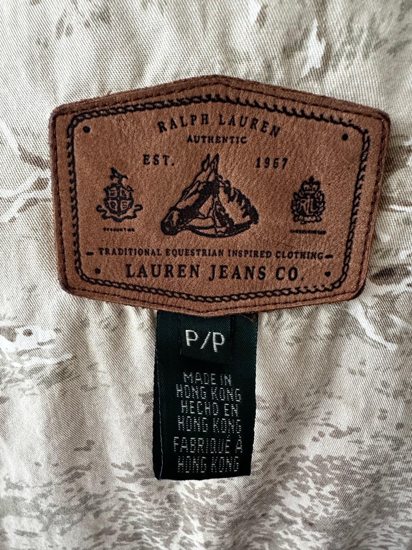 90s Lauren Jeans Co denim quilted chore coat. Made in Hong Kong