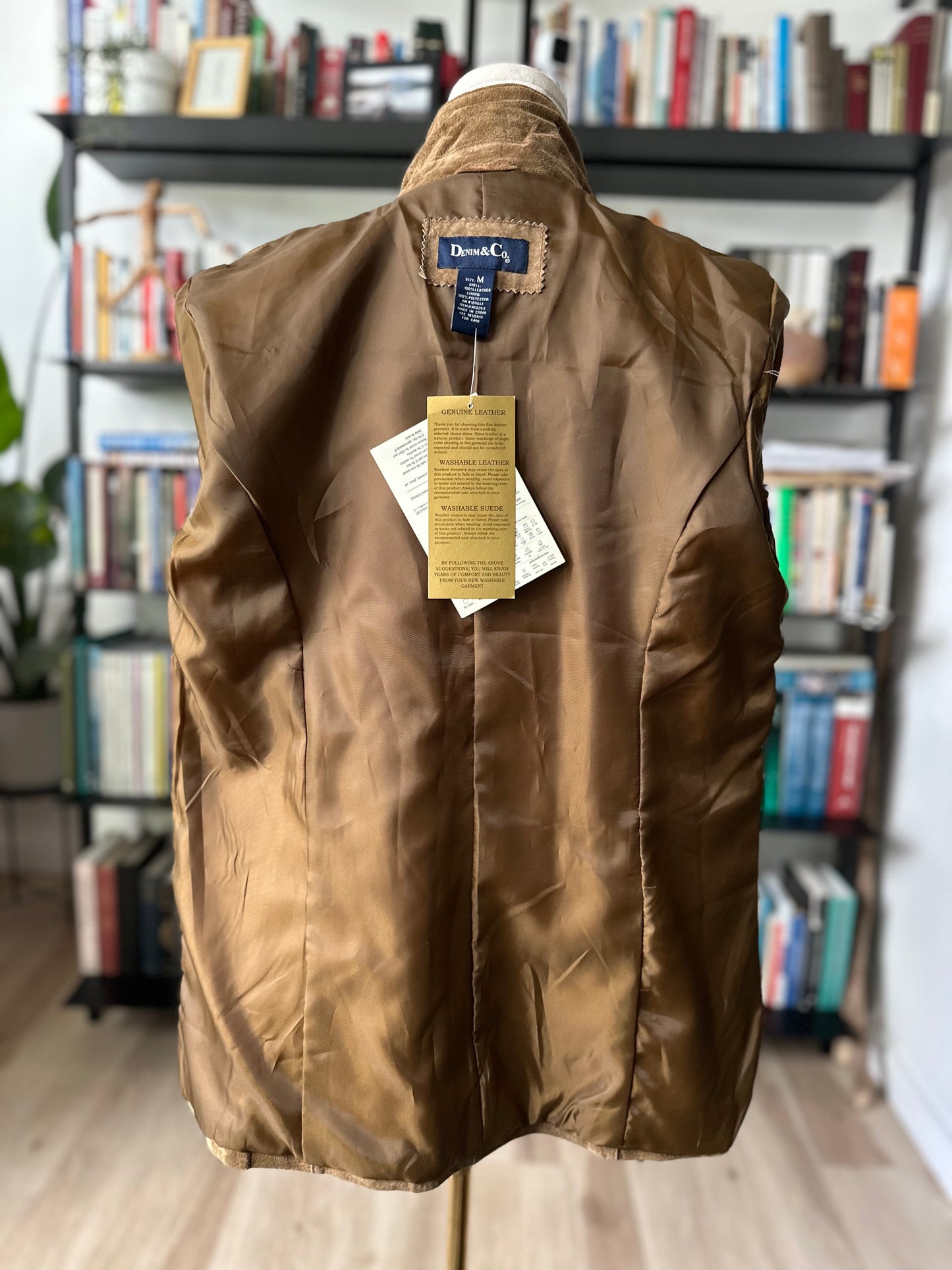 90s/00s Denim & Co washable suede fringe jacket