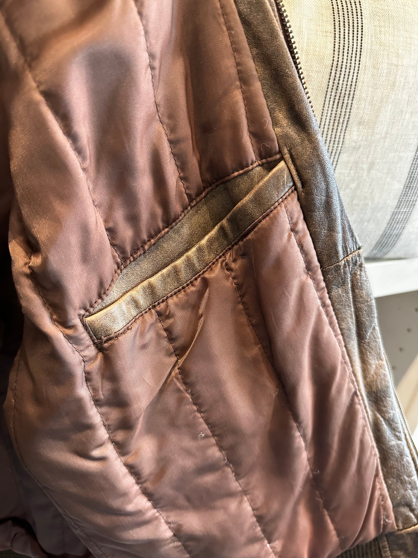 Vintage leather bomber