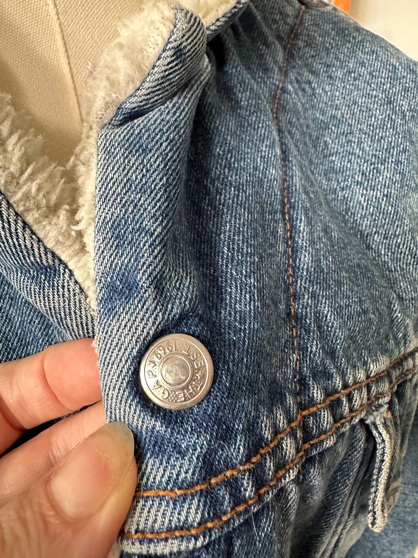 90s Gap Sherpa lined denim jacket