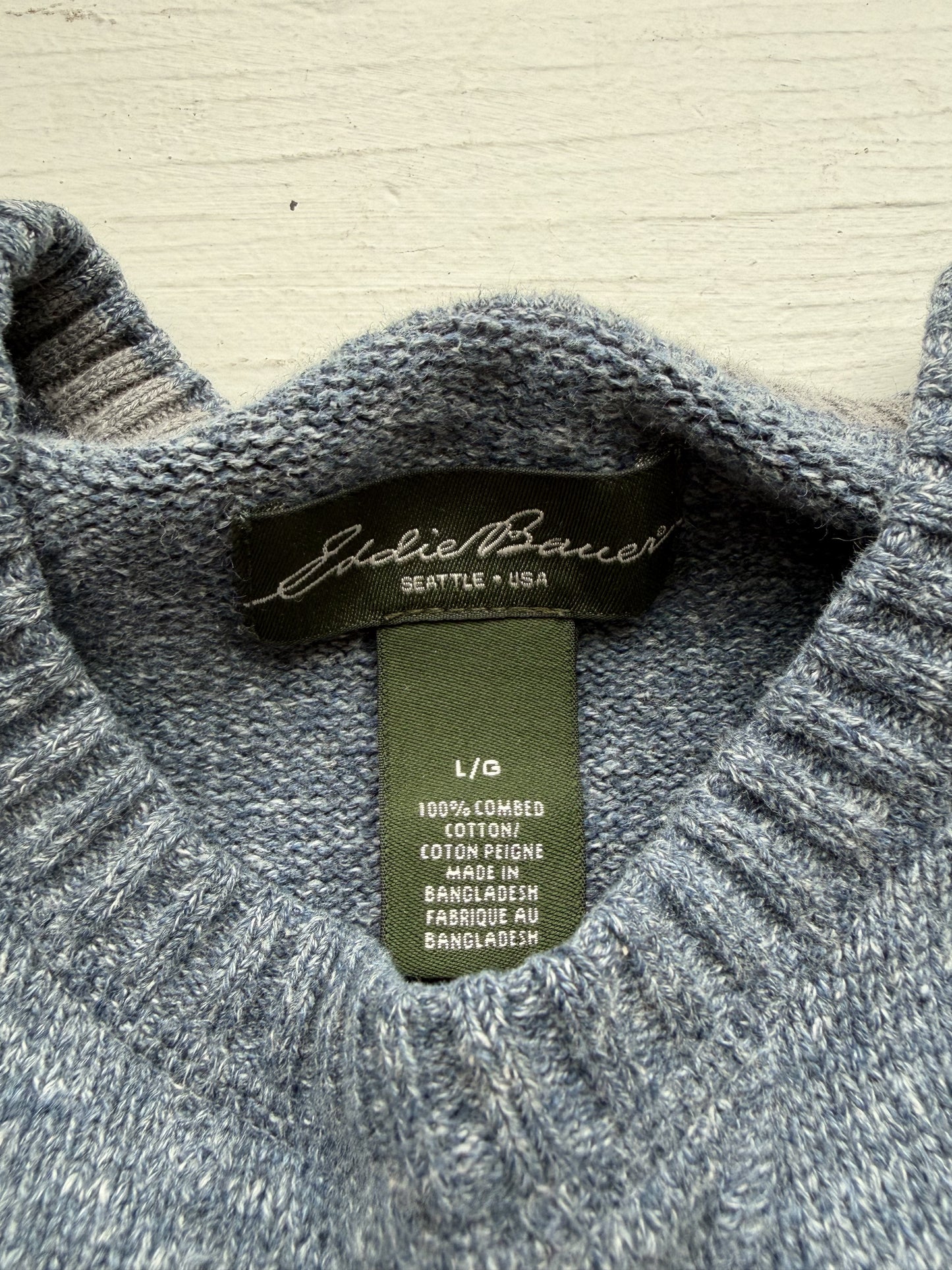 00s Eddie Bauer blue cotton sweater