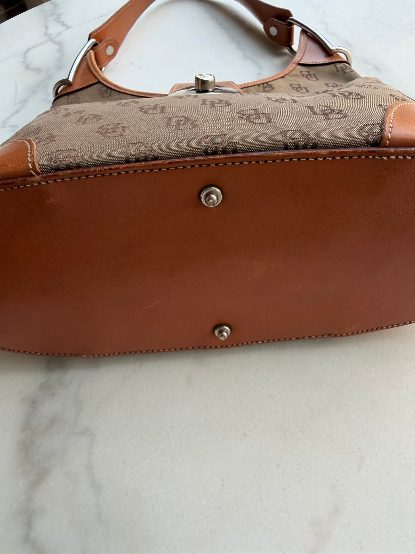 90s Dooney and Bourke monogram shoulder bag. Made in the USA