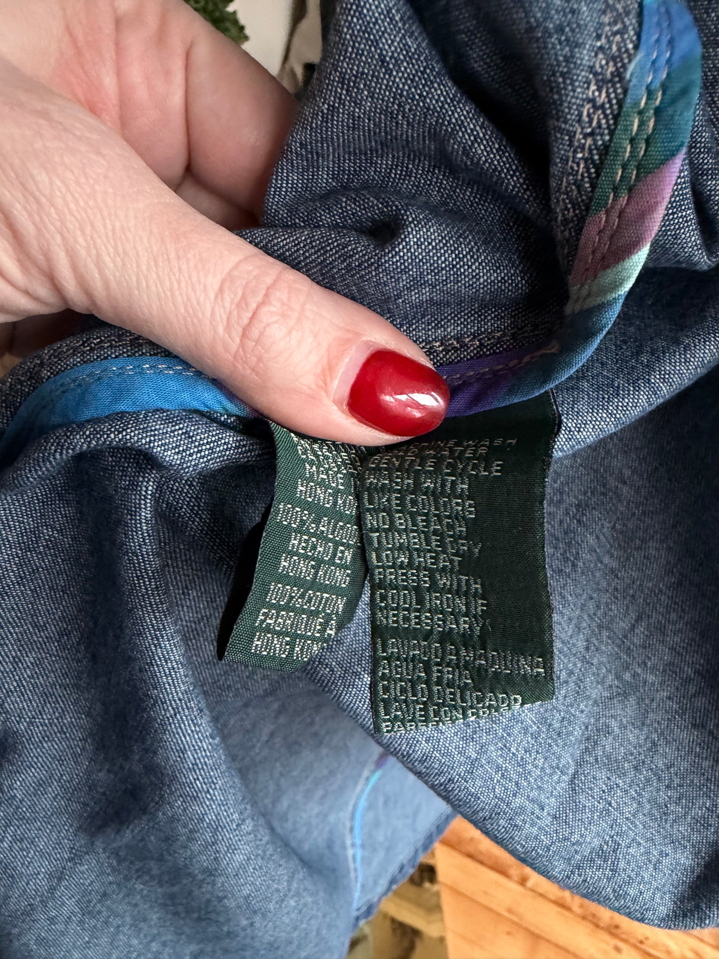 90s Lauren Jeans Co denim toggle coat. NWT. Made in Hong Kong
