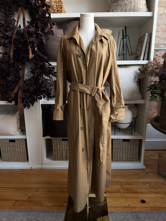 90s Ralph Lauren light weight khaki trench. Fits S-L