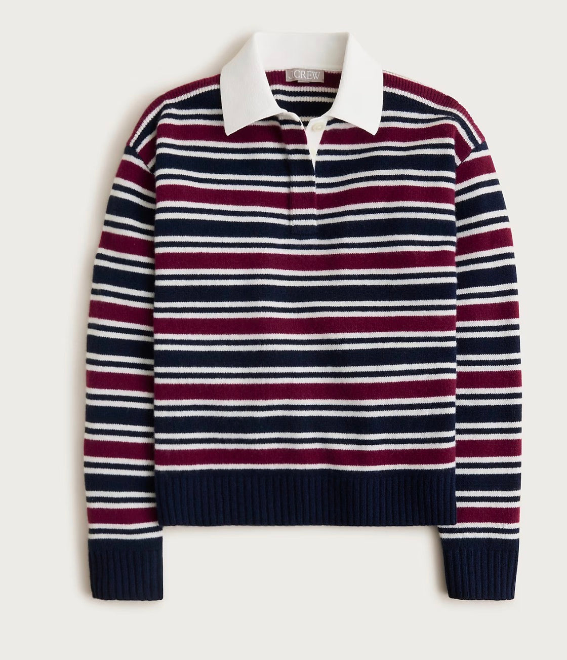 JCrew Sweater polo in striped vintage wool. Size M