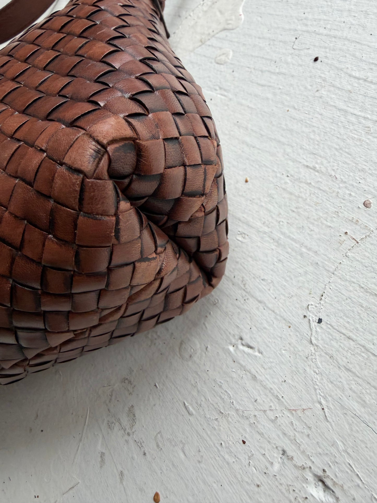 90s Talbots woven leather crossbody bag. Made in Italy