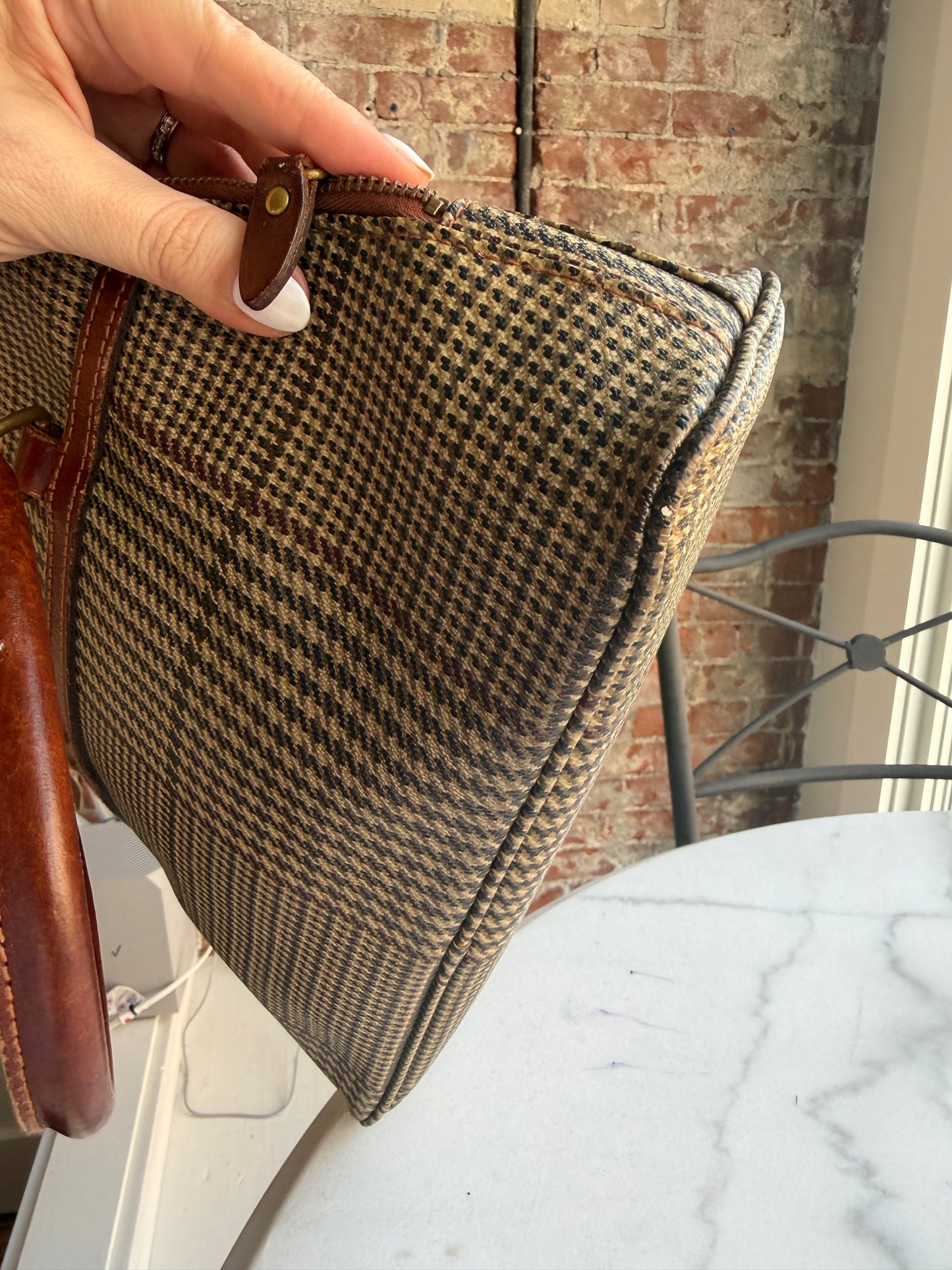 90s Ralph Lauren satchel with removable leather crossbody strap