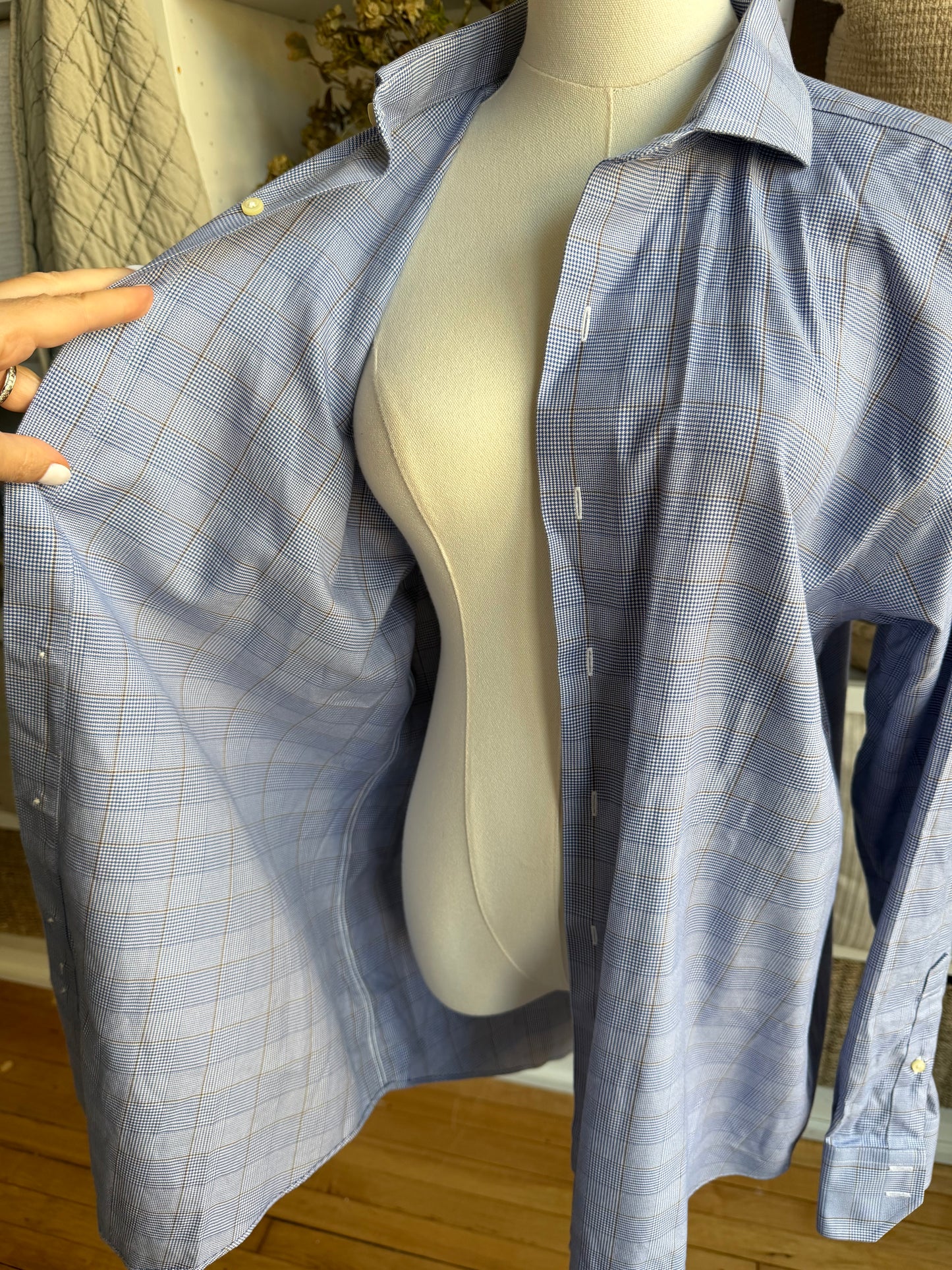 90s Brooks Brothers blue plaid poplin button down