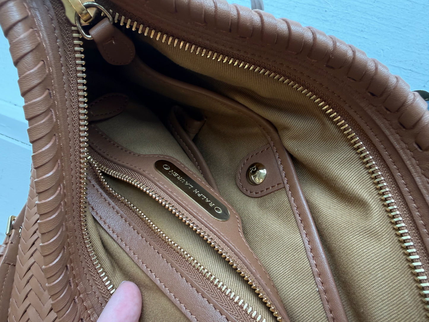 Ralph Lauren leather woven bag