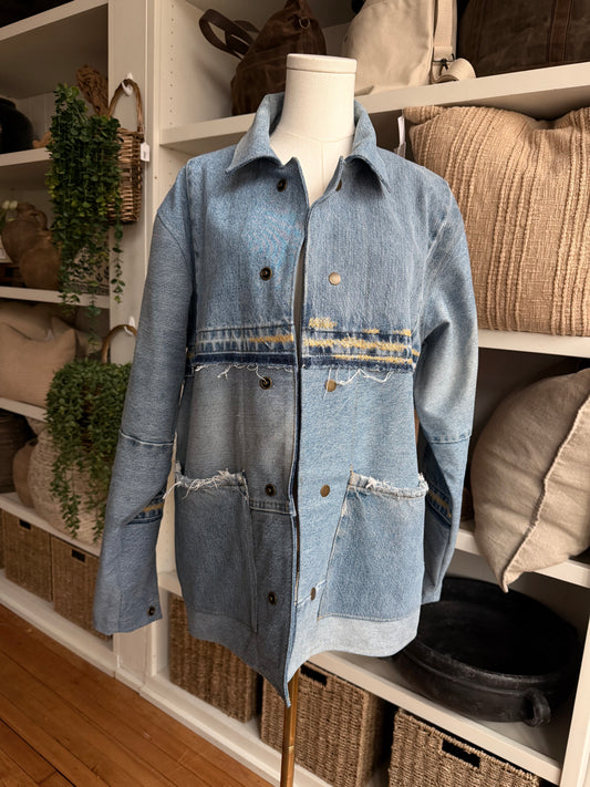 #1 Reworked Vintage Denim chore coat size small