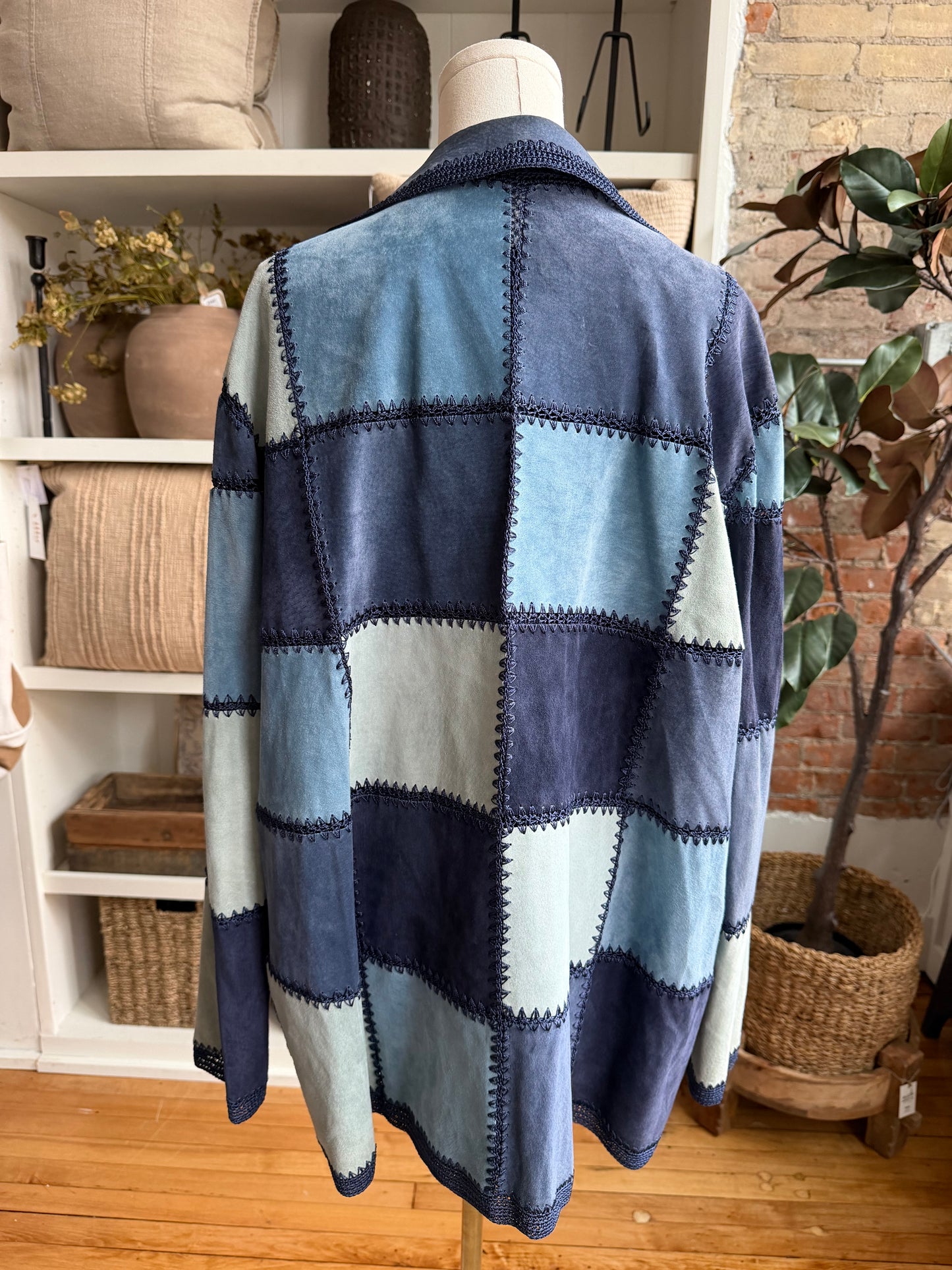 00s Denim and Co suede patchwork jacket