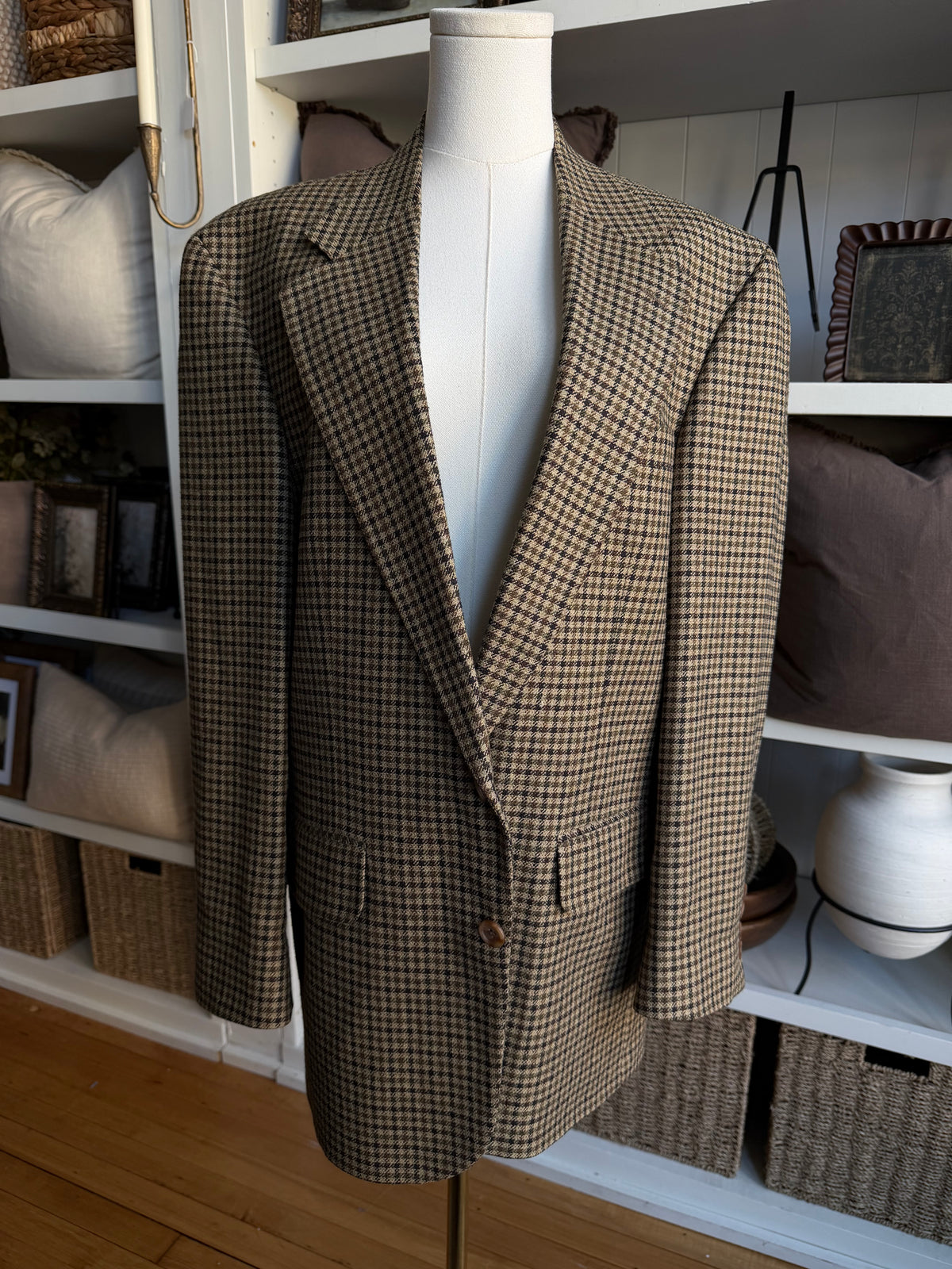 90s Lands End wool silk blazer. Made in the USA. Fits S-L