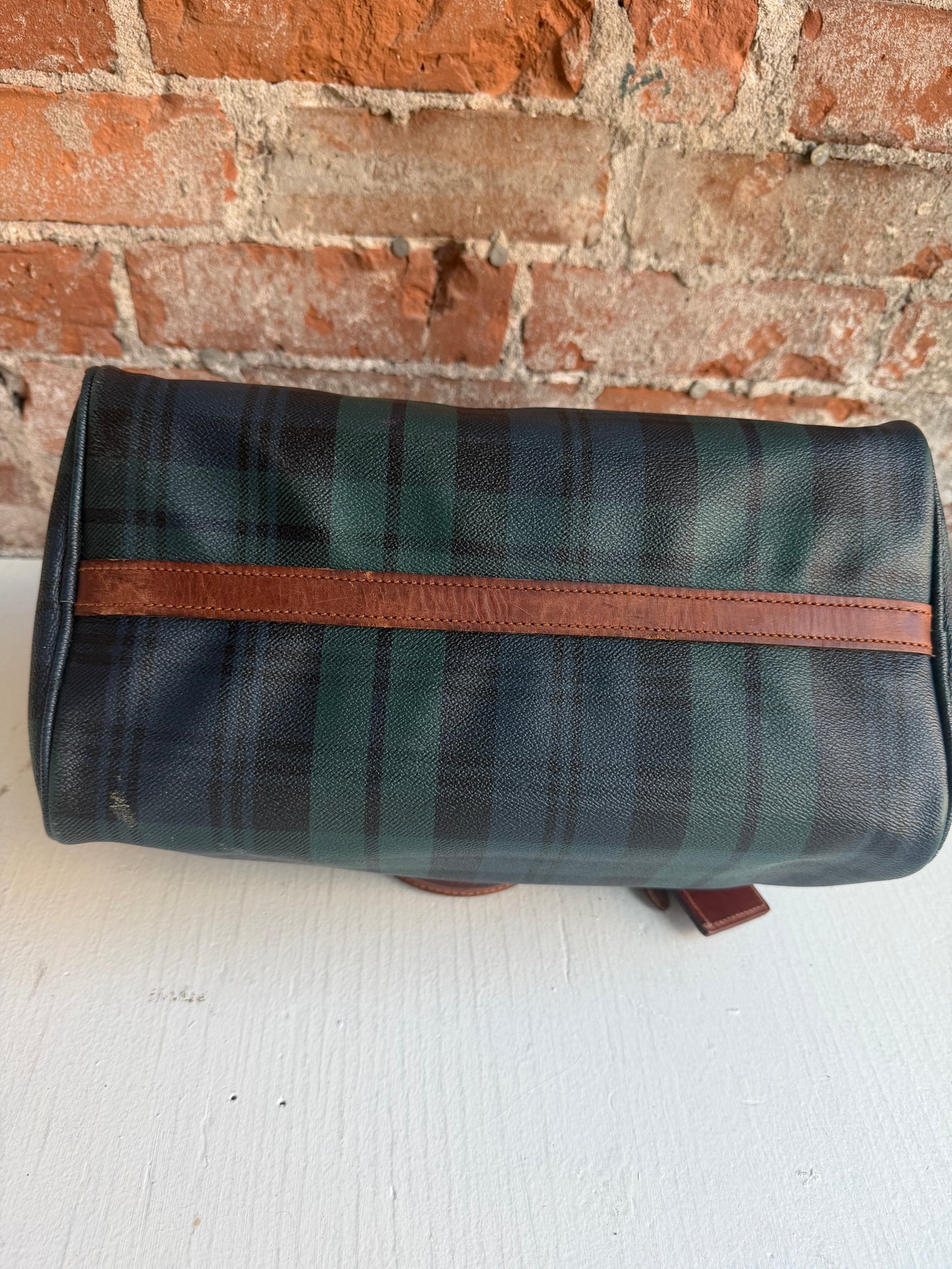 90s Ralph Lauren black watch plaid small duffle
