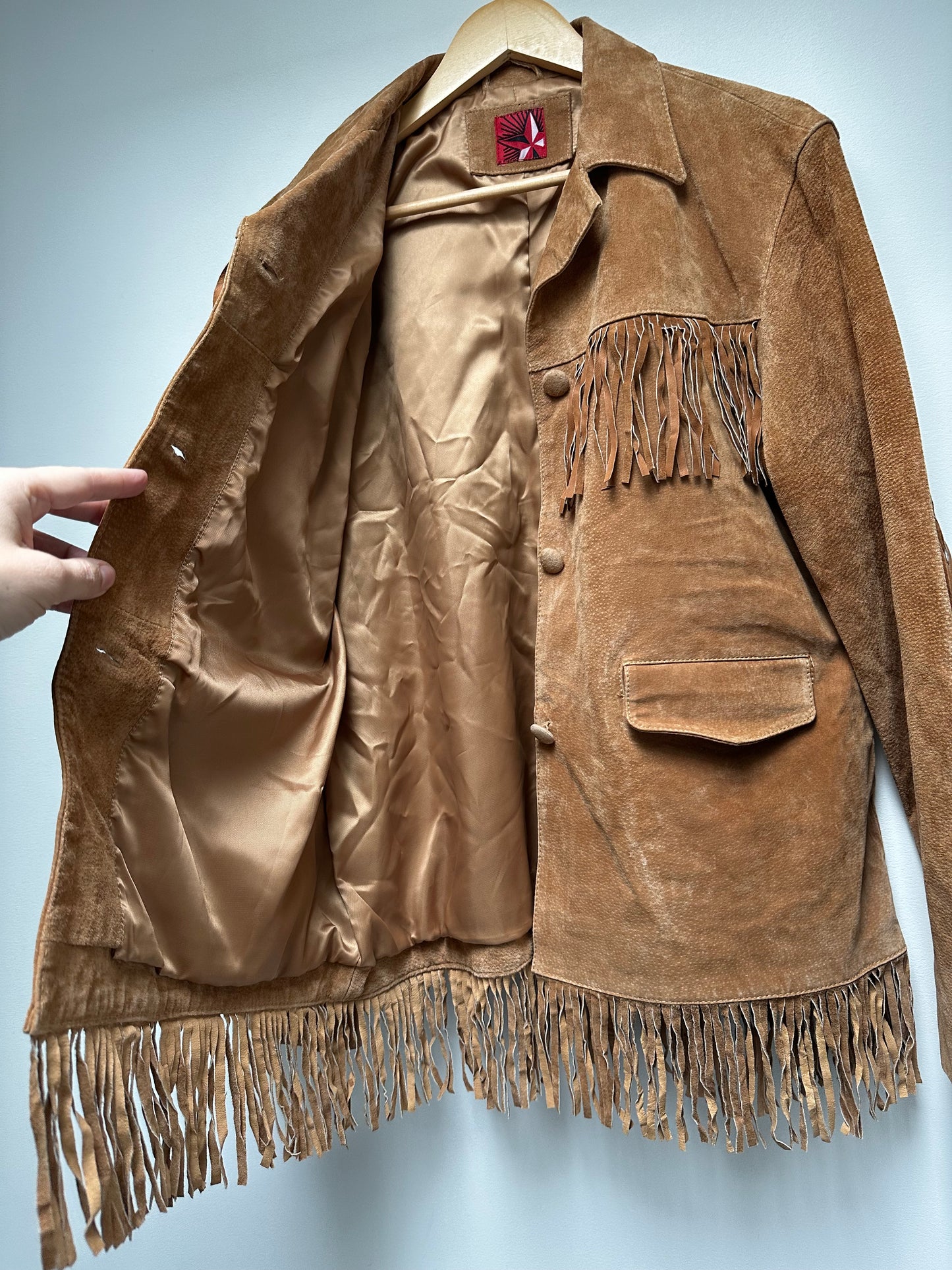 Vintage Marlboro Red Star Gear suede fringe jacket