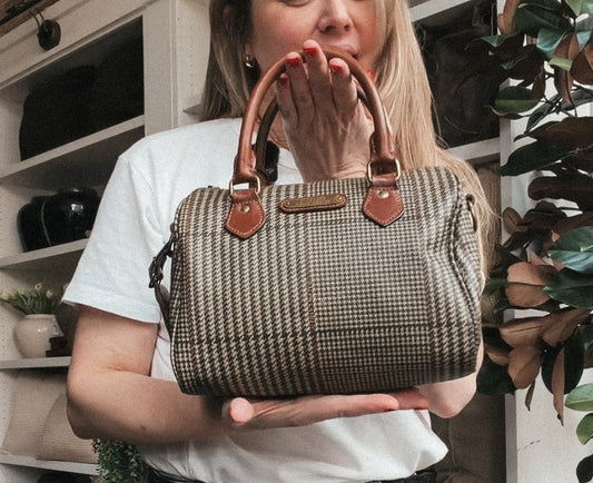 90s Polo Ralph Lauren small duffle style hand bag with leather straps