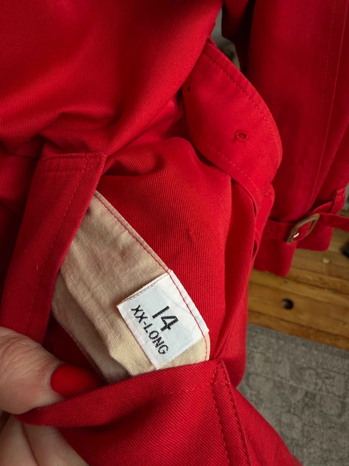 Vintage Burberry red trench