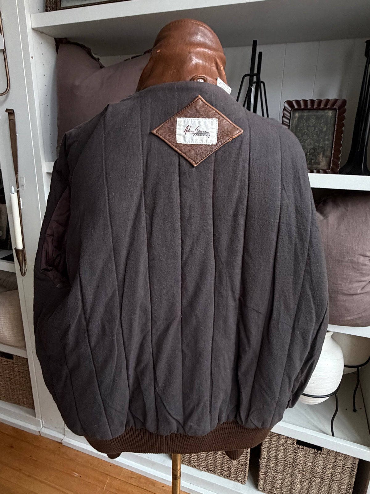 90s Adam Spencer leather bomber. Fits S-L