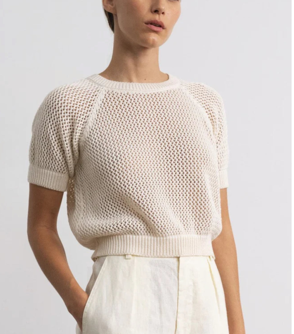 OZMA open knit cotton sweater. Size medium