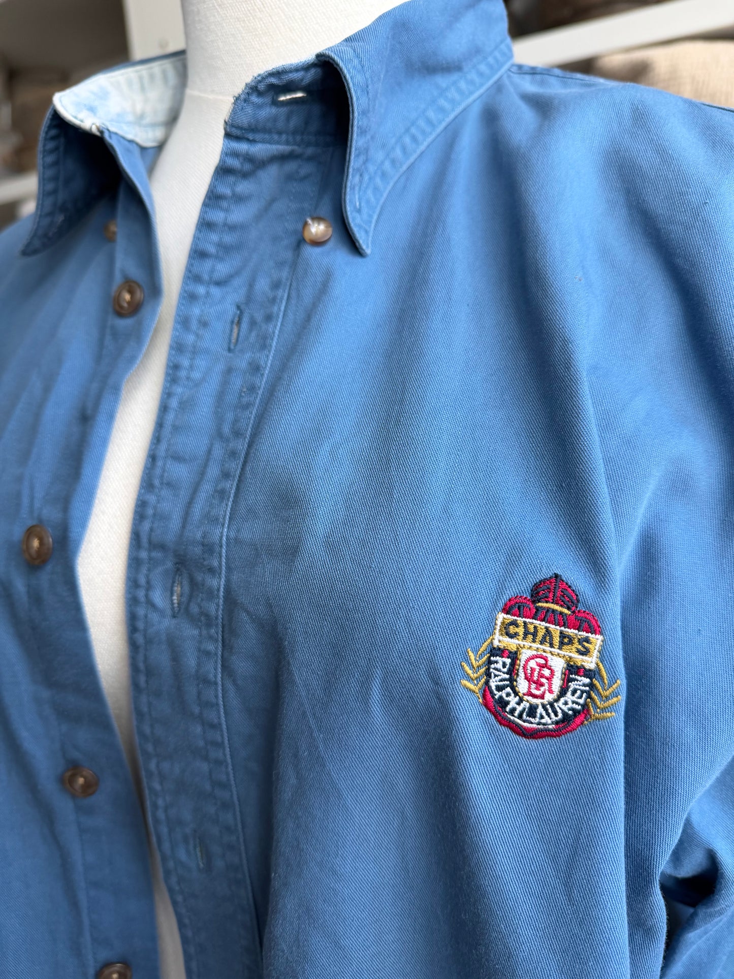 90s Chaps Ralph Lauren blue button down