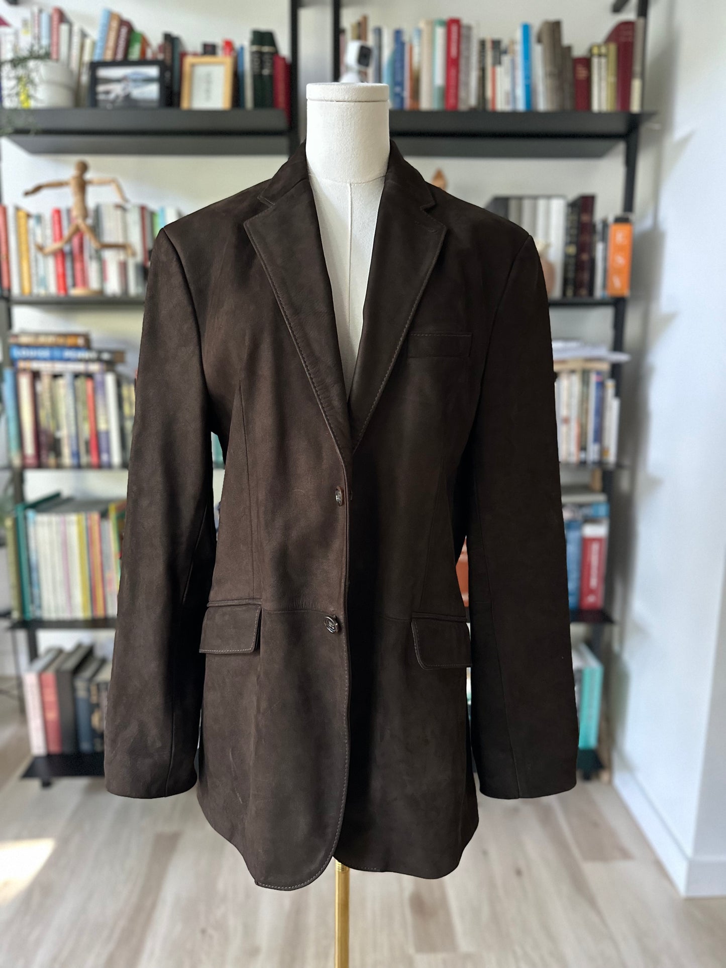 90s/00s Banana Republic brown  leather blazer