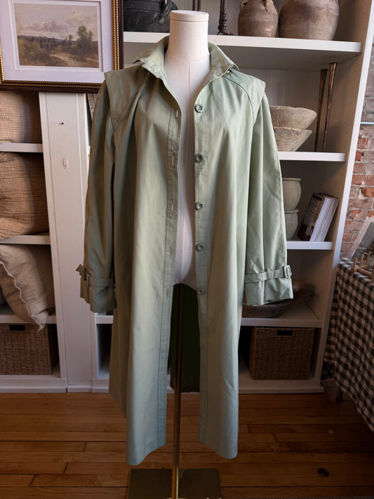 Vintage green light weight trench #8