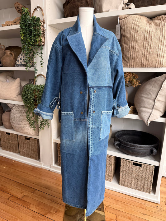 #4 Reworked Vintage Denim trench coat size large