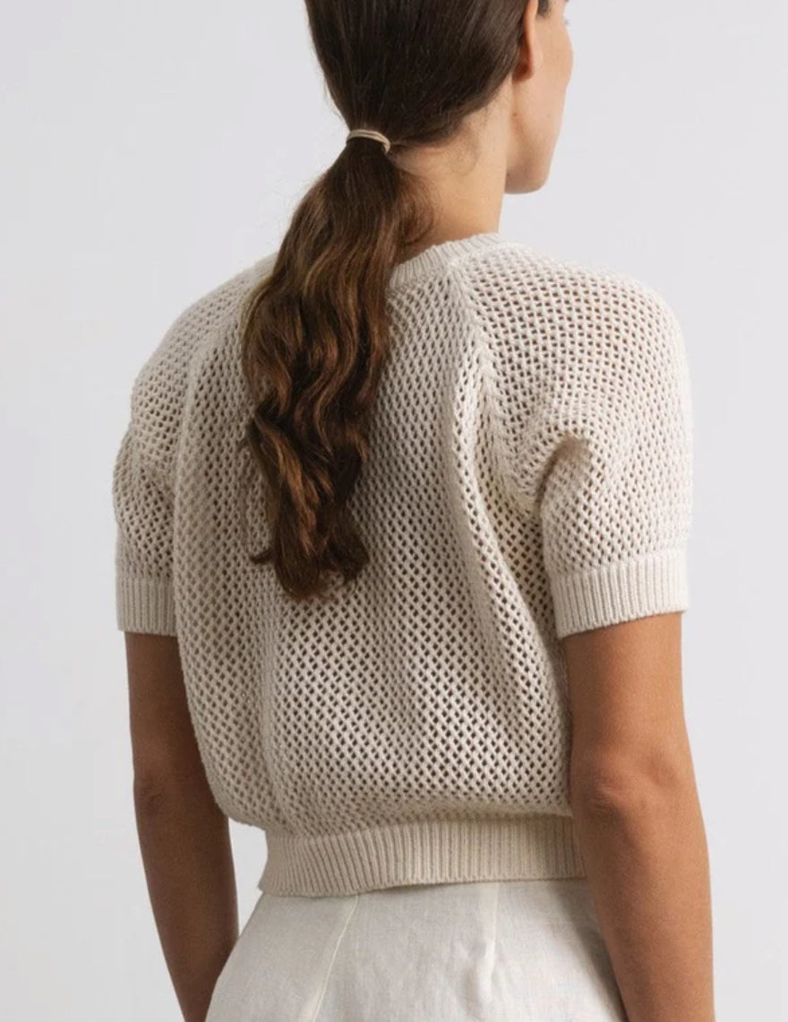 OZMA open knit cotton sweater. Size medium