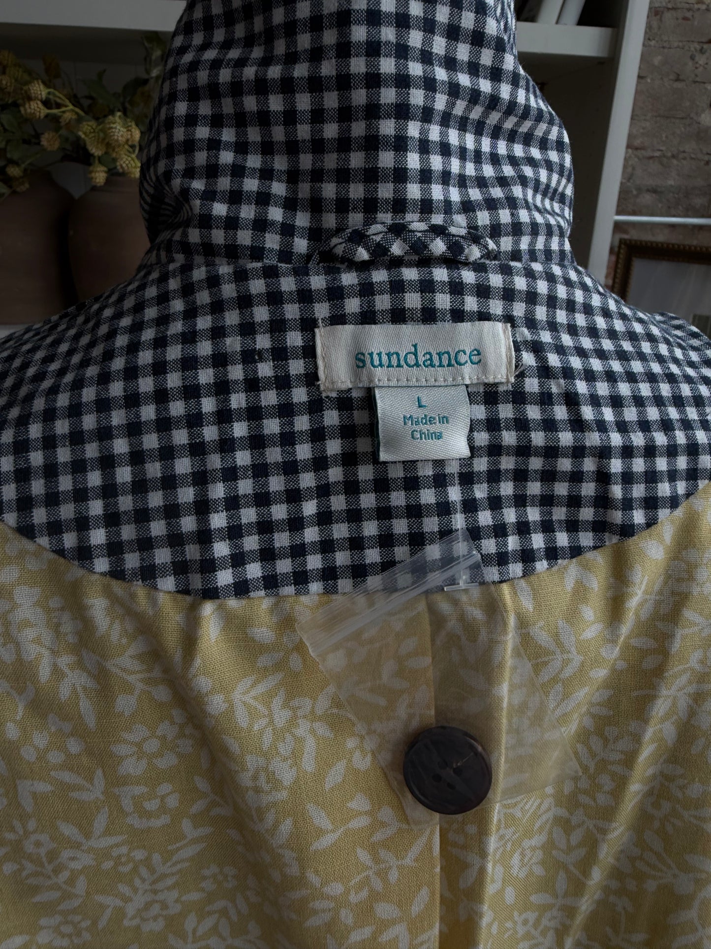 Sundance gingham trench with floral embroidery