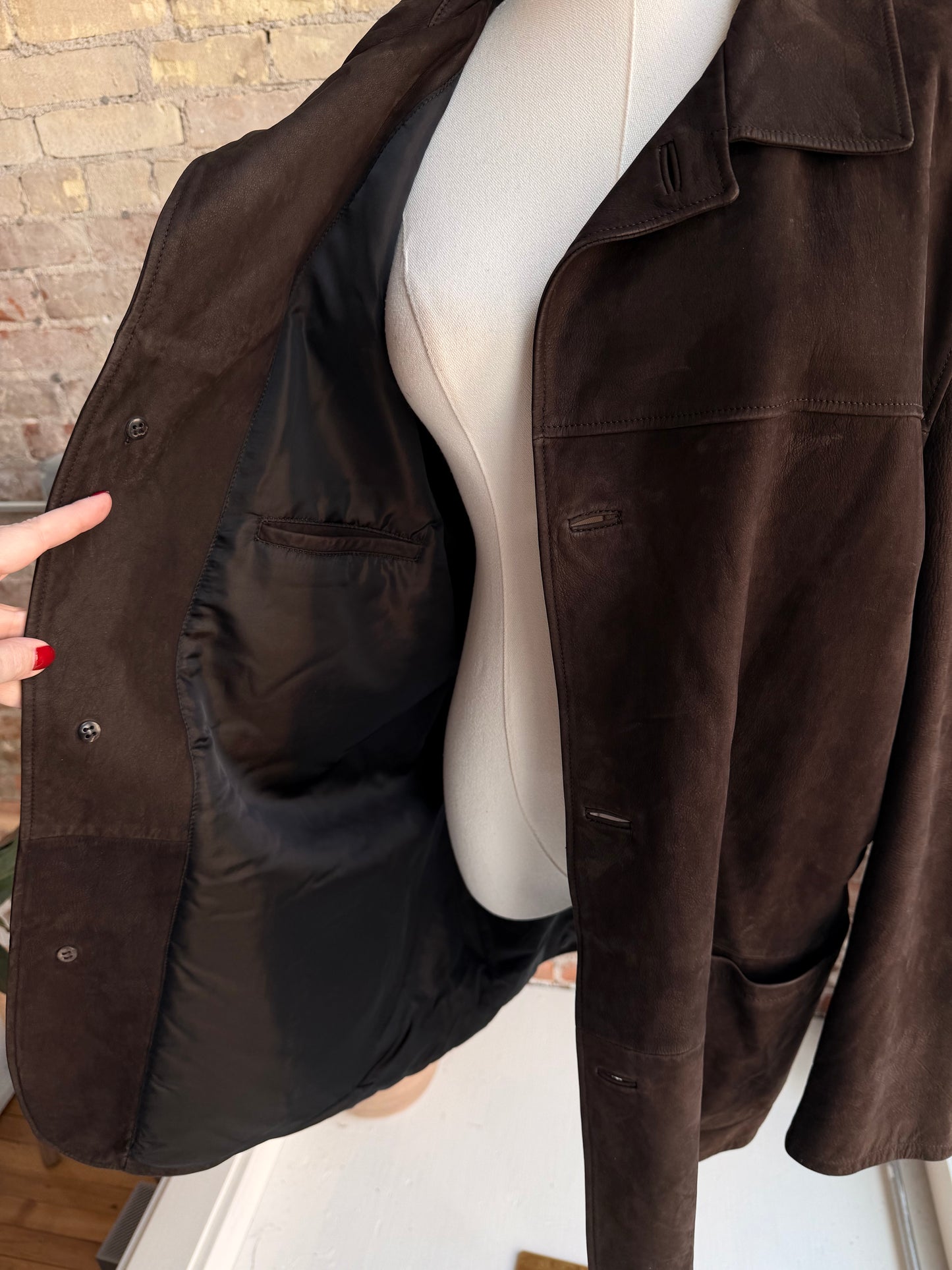 Ermenegildo Zegna suede chore coat. Made in Italy