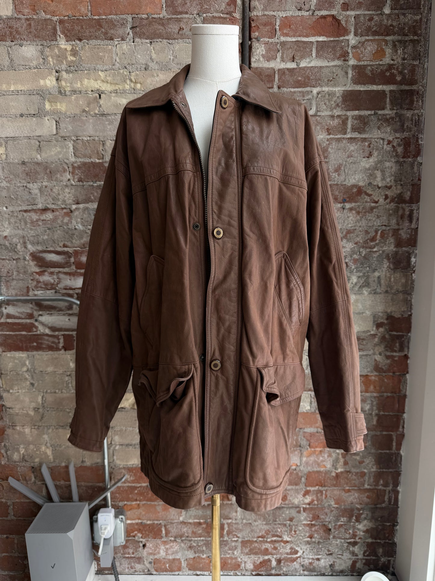90s Royal Castle leather barn coat