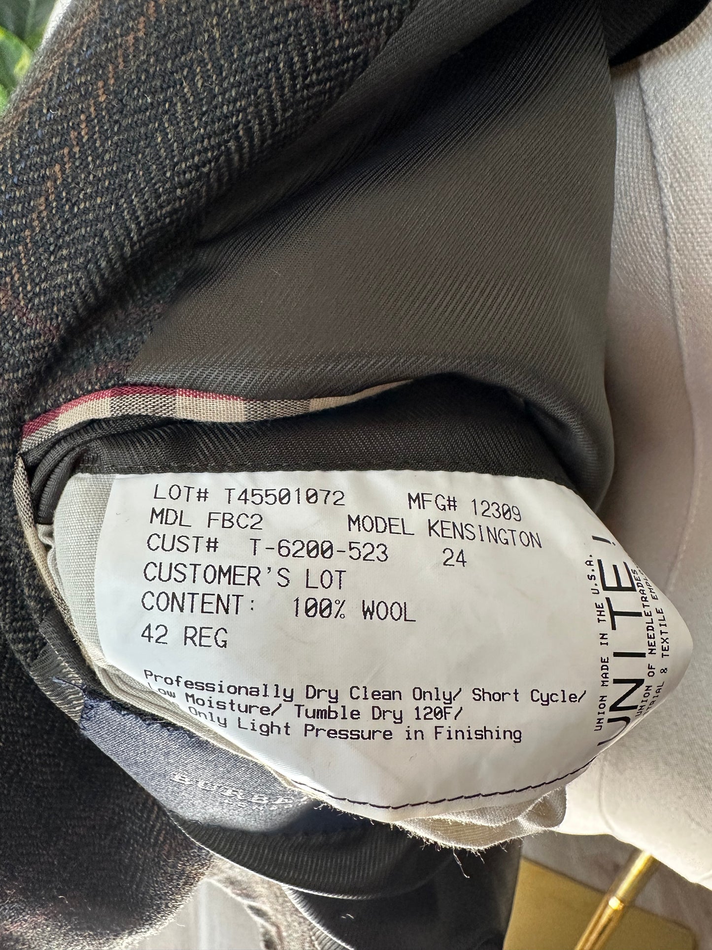 00s Burberry plaid wool blazer. Made in the USA