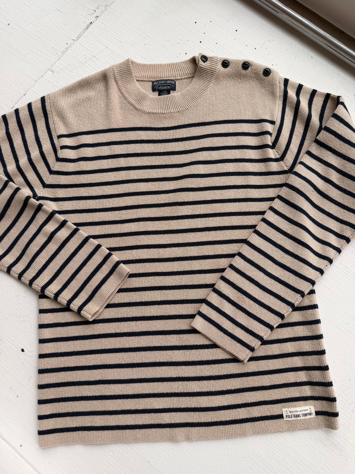 90s Polo Jeans Co cotton sweater. Made in Hong Kong