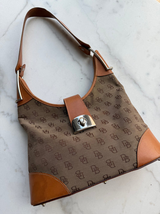 90s Dooney and Bourke monogram shoulder bag. Made in the USA
