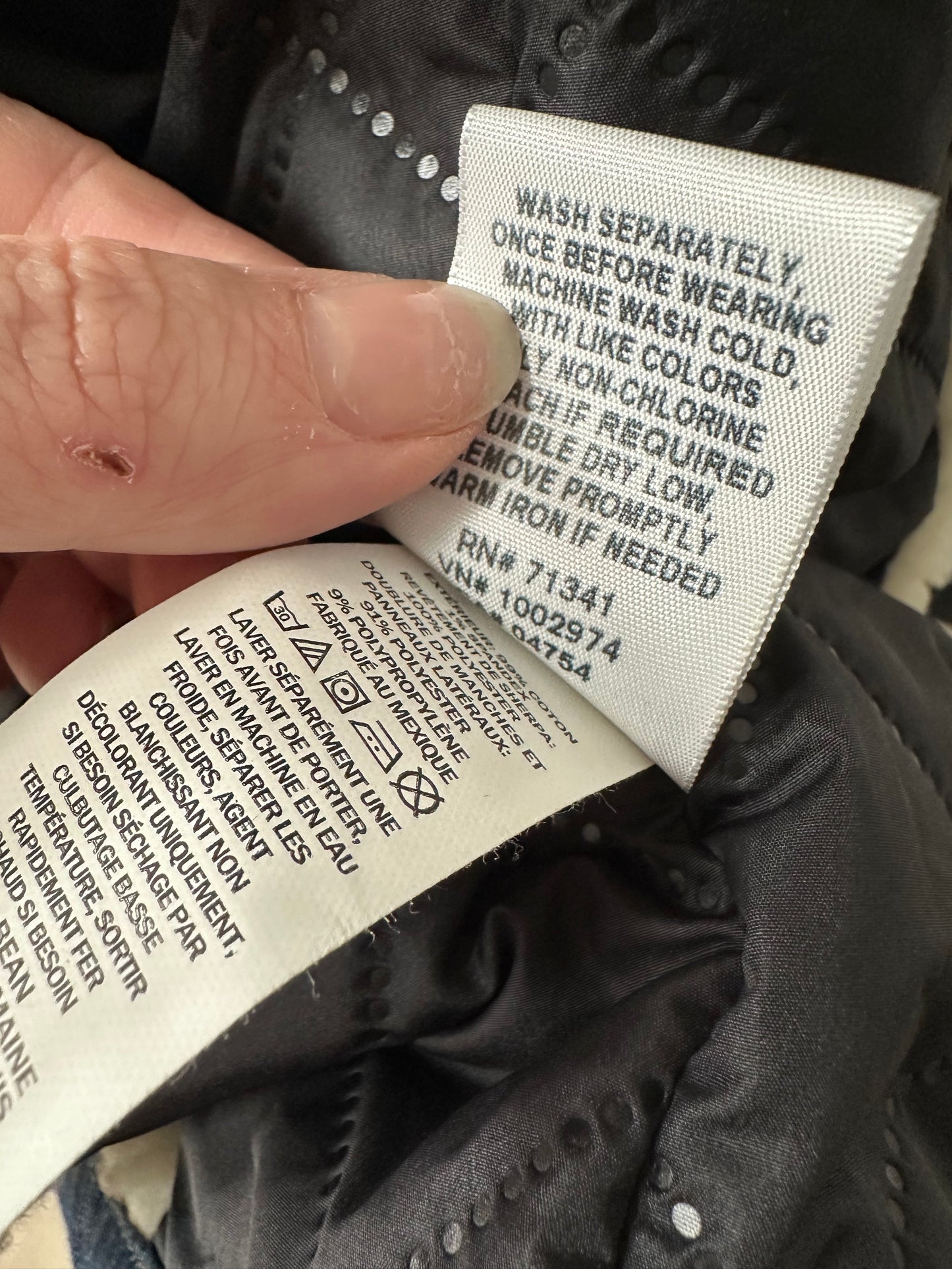 00s LL Bean denim Sherpa lined chore coat. Made in Mexico