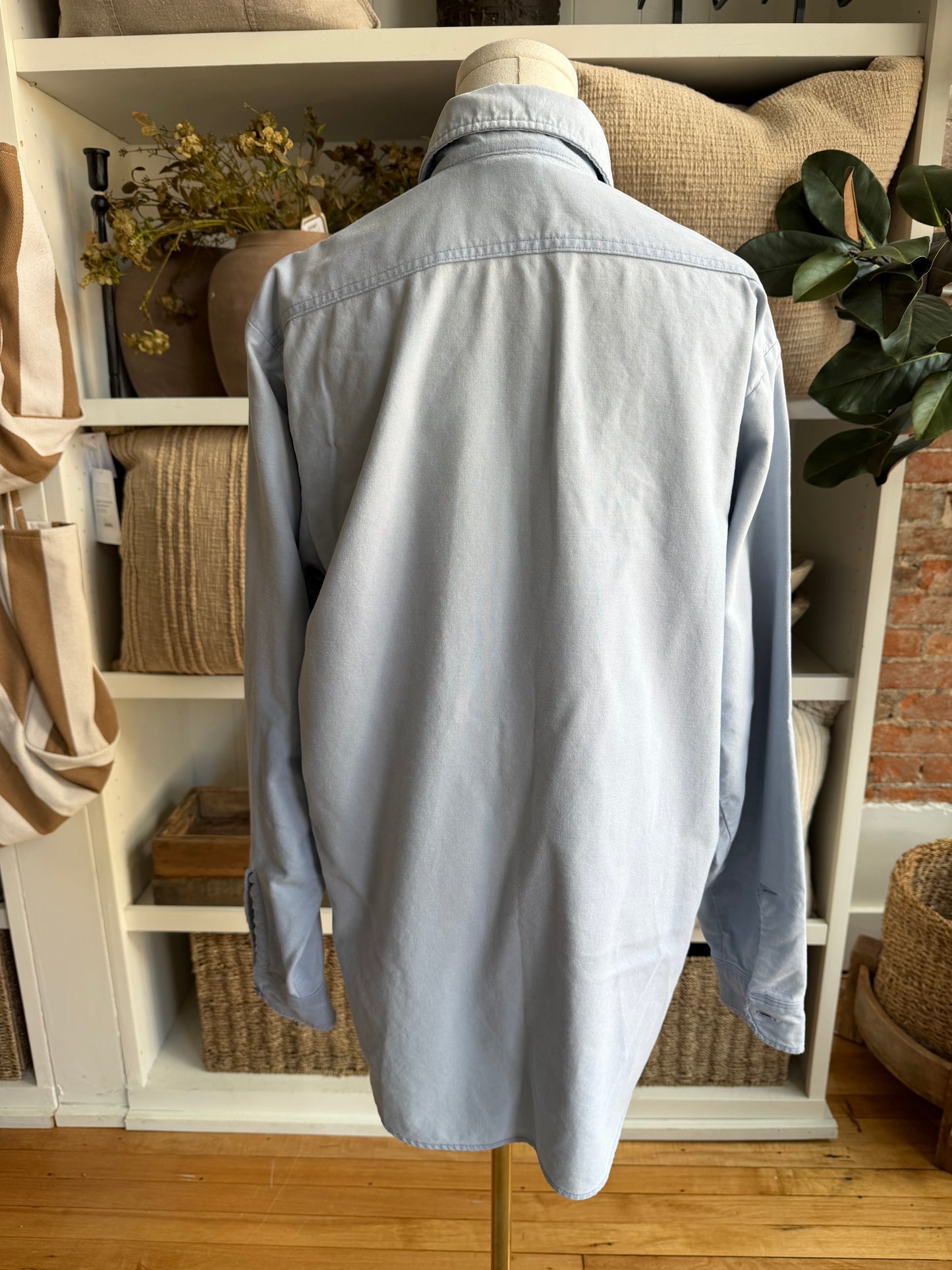80s Prentiss chamois blue button down. Made in the USA