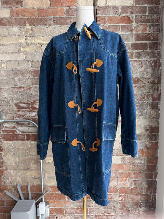 90s Lizwear denim toggle coat