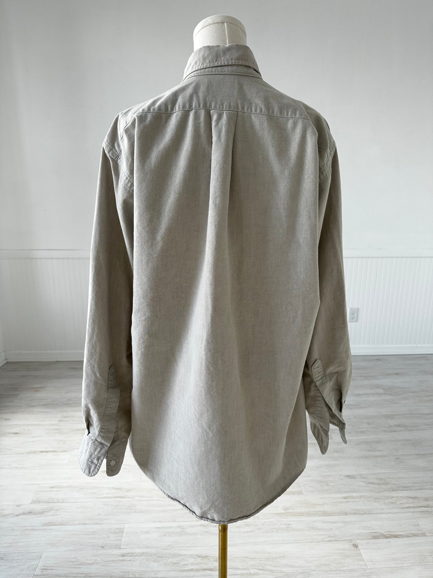 90s LL Bean off white oxford. Made in the USA