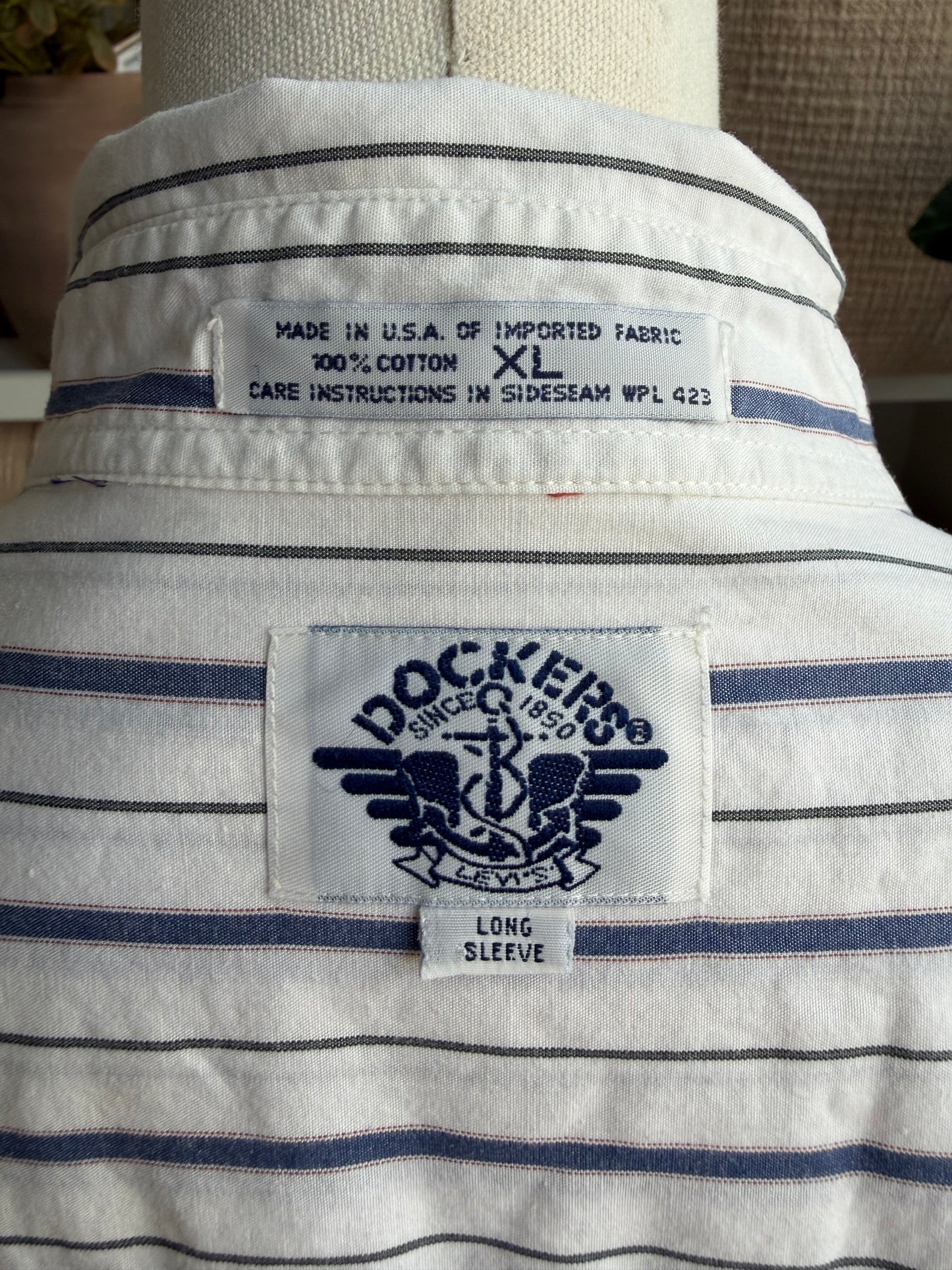 90s Dockers striped button down. Made in the USA