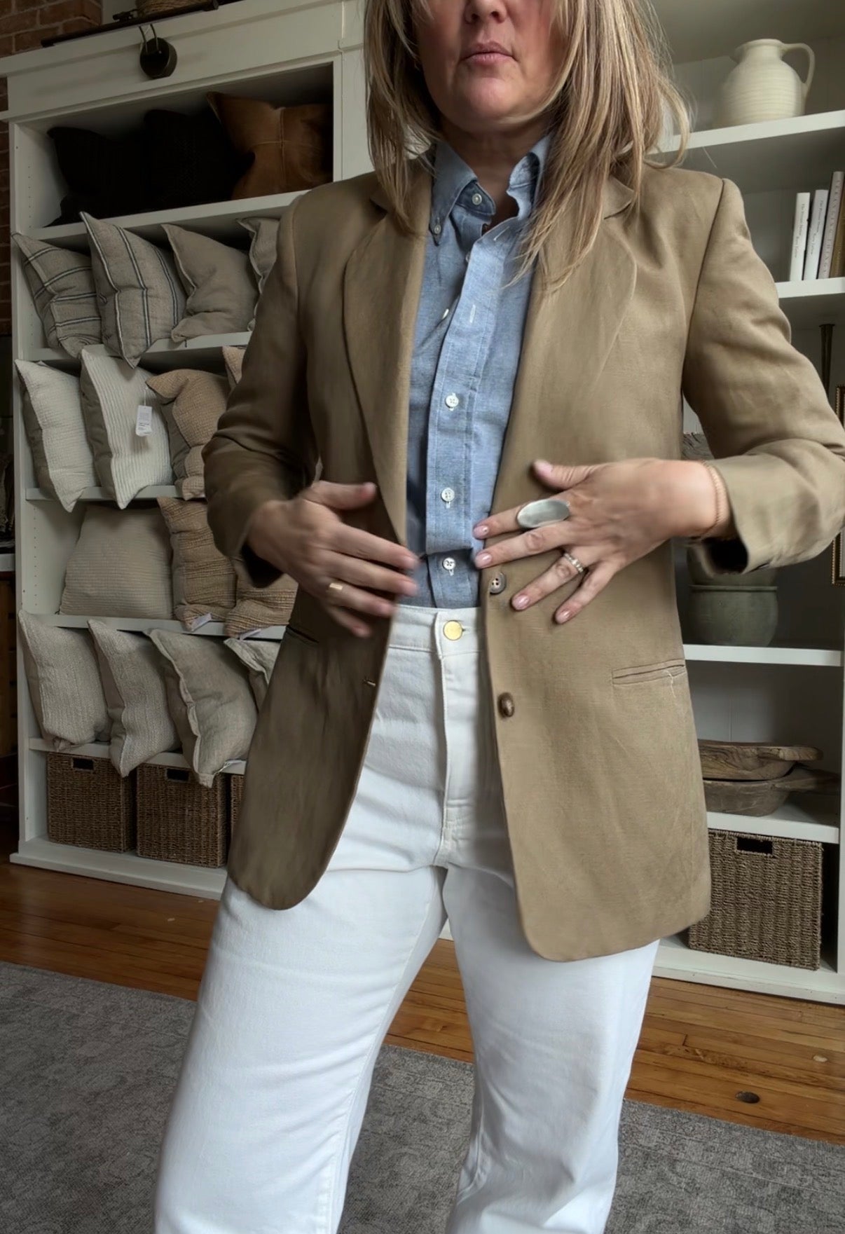 90s Lands End cotton blazer. Made in the USA